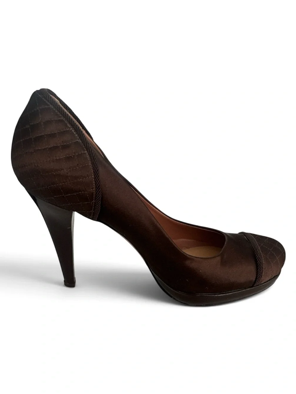 LES TROPEZIENNES  Massimo Palazzo EU39 Elegant Brown Satin Women's High Heels